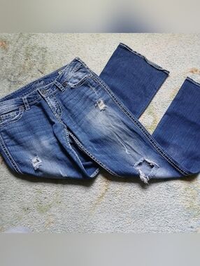 2000s SILVER distressed Jeans